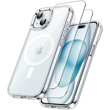 JETech 3 in 1 Magnetic Case for iPhone 15 6.1-Inch with 2 Pack Screen Protectors