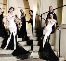 Vintage Gothic Stain Mermaid Wedding Dresses Strapless Corset Lace Bridal Gowns