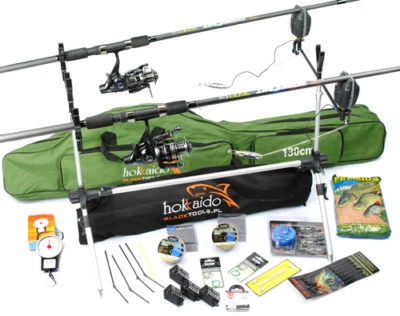 HOKKAIDO KOMPLETTSET, ANGELSET 2x KARPFENRUTE 2x ROLLE TASCHE Zubehör Z8
