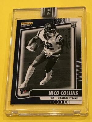 Nico Collins 2021 Panini Instant NFL Black & White Rookie 1/1 BLACK RC Texans
