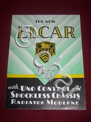 ELCAR car brochure mod. 96 - 1930s - RARE