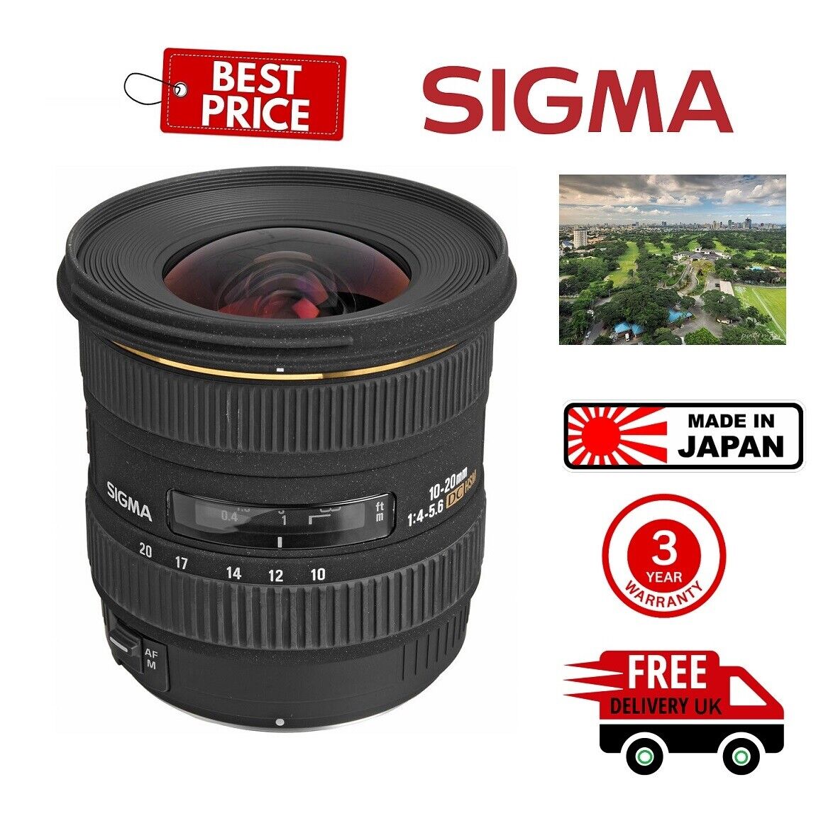 Sigma 10-20mm F4-5.6 EX HSM DC Lens For Olympus (Four Thirds) 201107 (UK  Stock)