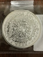 2 oz .999 Silver Aztec Calendar Stone Eagle Warrior Emperor of Tenochtitlan New 75.55 per troy oz