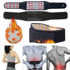 Men Women Back Support Brace Belt Lumbar Lower Waist Magnetic Heat Pain Relief