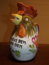 Pichet , cruche en céramique BASSANO ( 23 cm de haut ) " Chi beve ben magna ben"