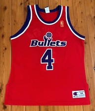 Champion Chris Webber Washington Bullets Gold Logo 44 NBA Authentic