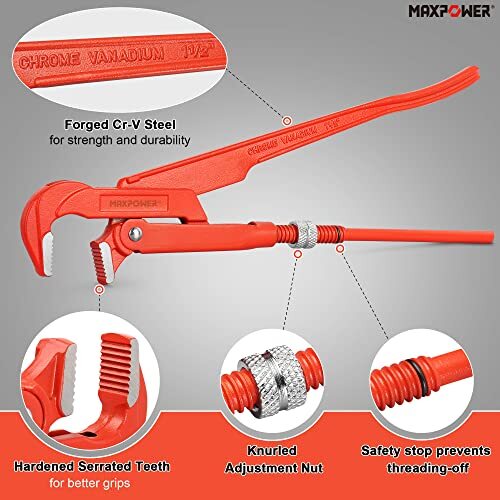 15 inch Swedish Pipe Wrench, 90 Degree Angled 90° jaw x 15 inch eBay