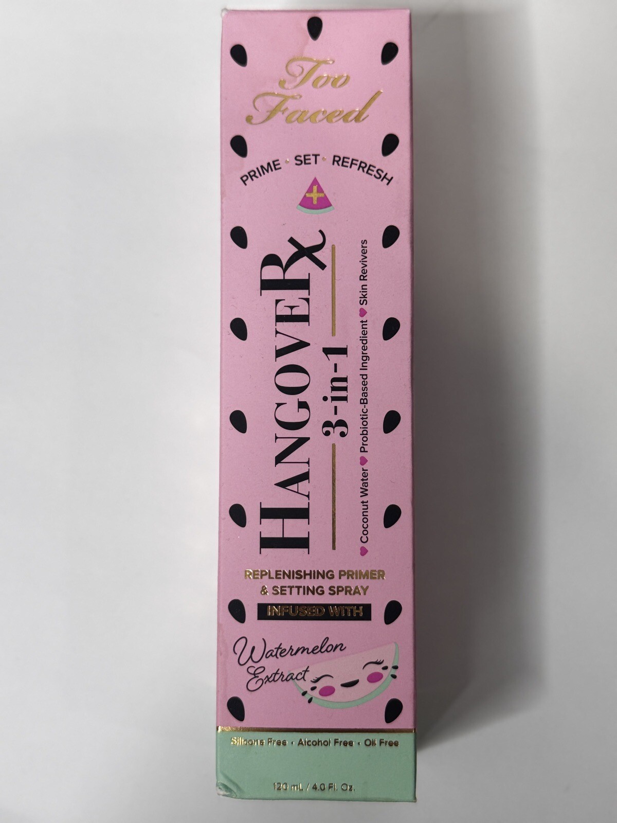 Too Faced Hangover RX 3-in-1 Primer & Setting Spray 4 oz New In Box