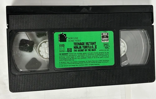 Teenage Mutant Ninja Turtles II The Secret of the Ooze VHS 1991 No Case Used