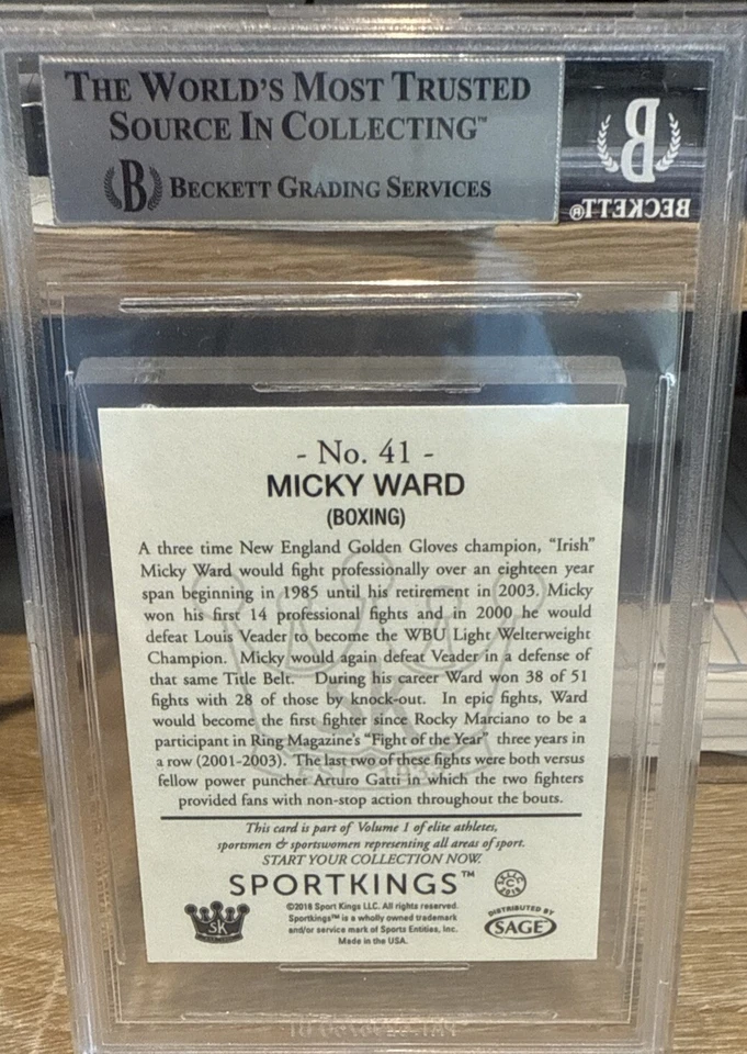 Signed 2018 Sportskings Mini #41 Micky Ward Beckett BAS Slab - Image 2 of 2