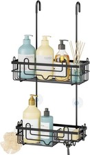 Over the Door Shower Caddy - 2-Tier Hanging Shower Organizer with Soap Holder,