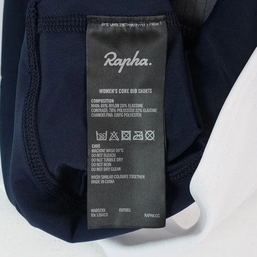 Rapha Women's Core Cycling Bib Shorts In Dark Navy And White - Size Large - Picture 5 of 6
