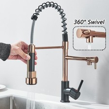 Black Rose Gold Kitchen Faucet Pull Down Sprayer Swivel Single Handle Sink Mixer