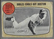 1968 Topps World Series Nelson Briles Game #3 Briles Cools Off Boston #153 1o0