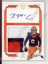 kyle mccord rookie rc draft auto jersey patch syracuse orange college 6/10 2025