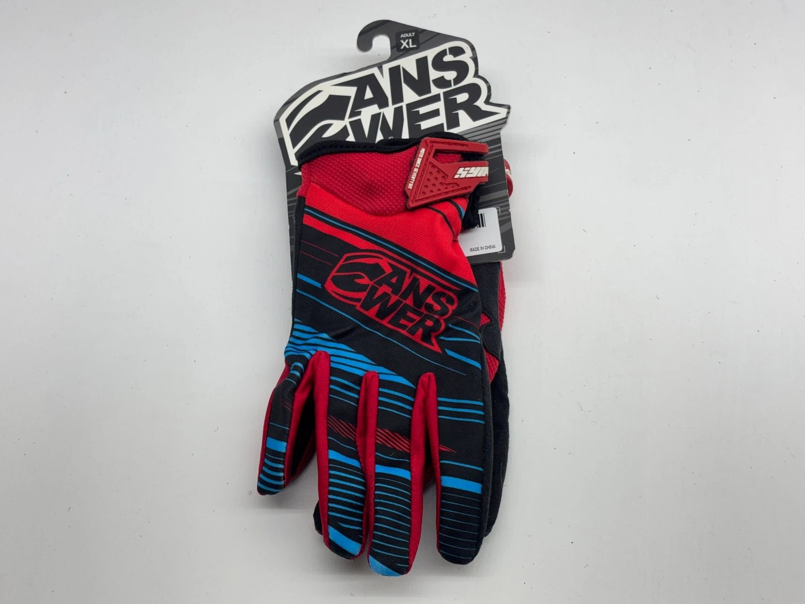 New Answer Men's Gloves X Large Black Red Blue XL Riding Hand Gear Protection MX