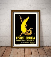 Póster francés Fernet Branca Alligator vintage
