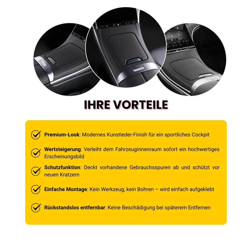 Mittelkonsole Abdeckung Kunstleder passend für Mercedes C-Klasse W206 2022-2025 - Bild 4 von 4