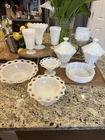 Vintage Milk Glass Lot  Of 10 Pieces