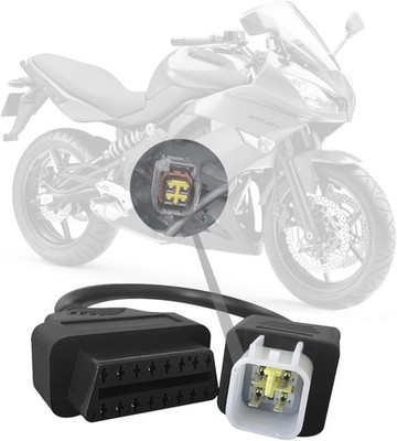 Obd2 Adapter Fit for Kawasaki Motorcycle 4 Pin to 16 OBD Diagnostic... 