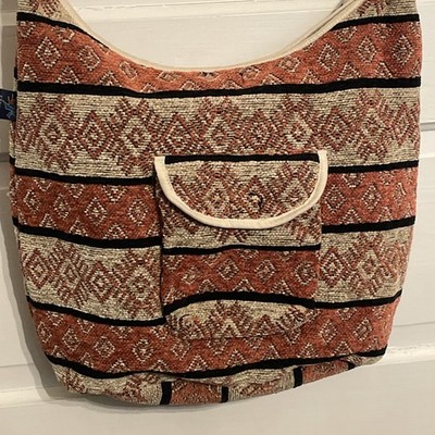 NEW Boho Hippie Kenay Pad Shoulder Bag 15 X 11 X 6 | Textured External Pocket