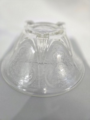 Hazel-Atlas Royal Rose Lace Clear Bowl Depression Era 10 1/2 inches X 4 1/4 High