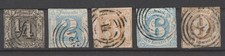 Thurn & Taxis 1862-64 Mi.Nr. 26, 30, 31, 33 + 34 gestempelt 205,00 Euro.