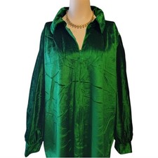 Vintage NWT Pierre Cardin Insanely Soft Velvet Zip Up Robe in Emerald Green M