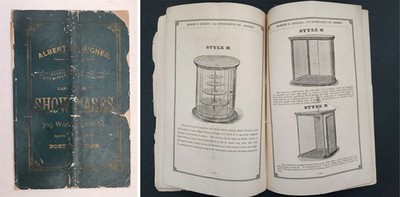 c1880 antique ALBERT E HUGHES boston ma SHOWCASE CATALOG maker store display