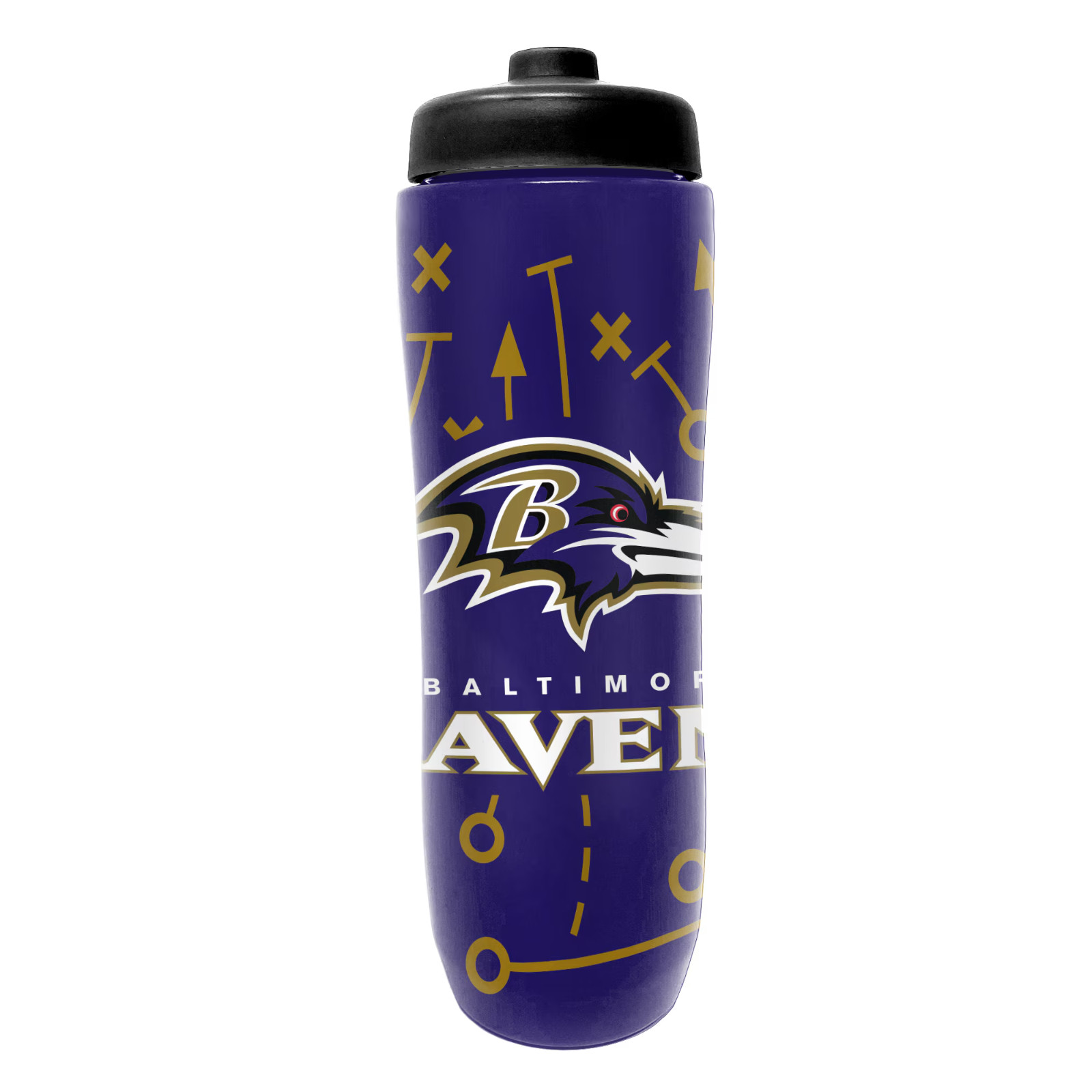 NFL Baltimore Ravens Squeezy Water Bottle BPA Free Holds 32 Ounces