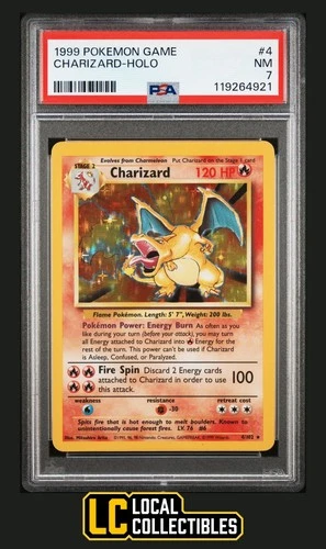 Charizard 4/102 Holo 1999 Base Set Unlimited PSA 7 NM *921