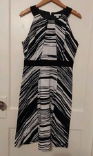 VTG Y2K New York & Company A-Line Dress Women’s 8 Linen Cotton Halter Neck Party