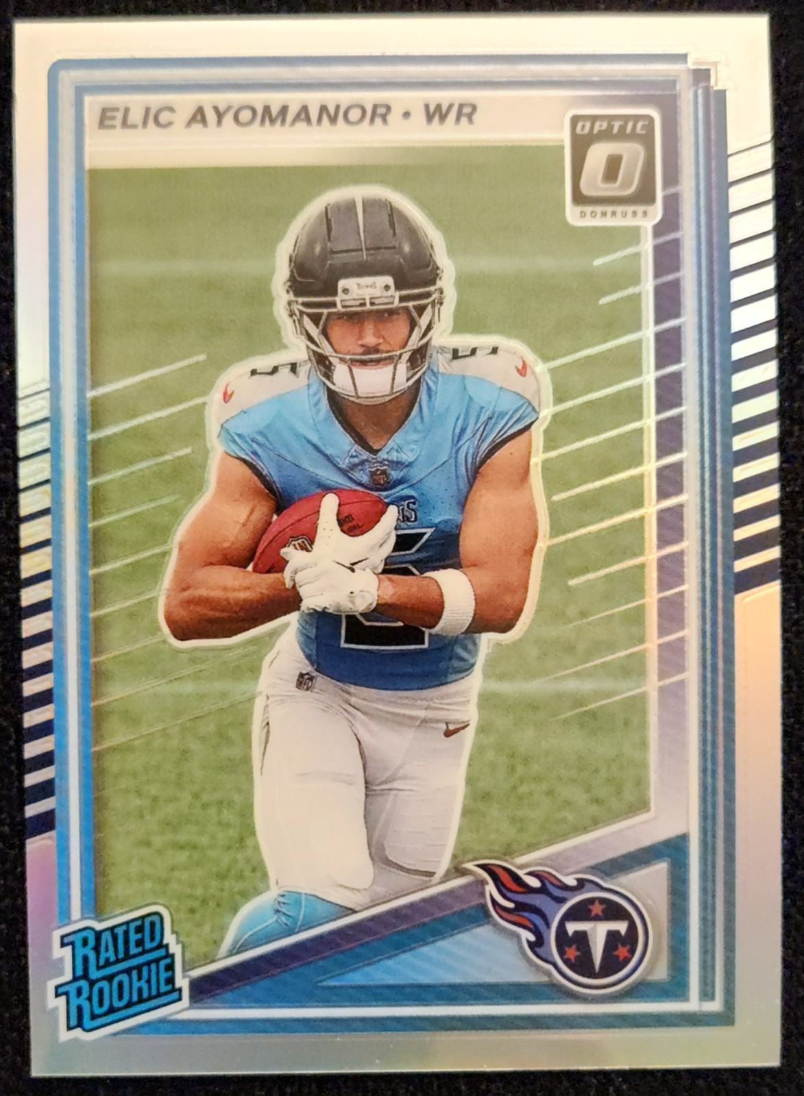 2025 Panini Donruss - Rated Rookie Elic Ayomanor #339 Optic Preview Prizm