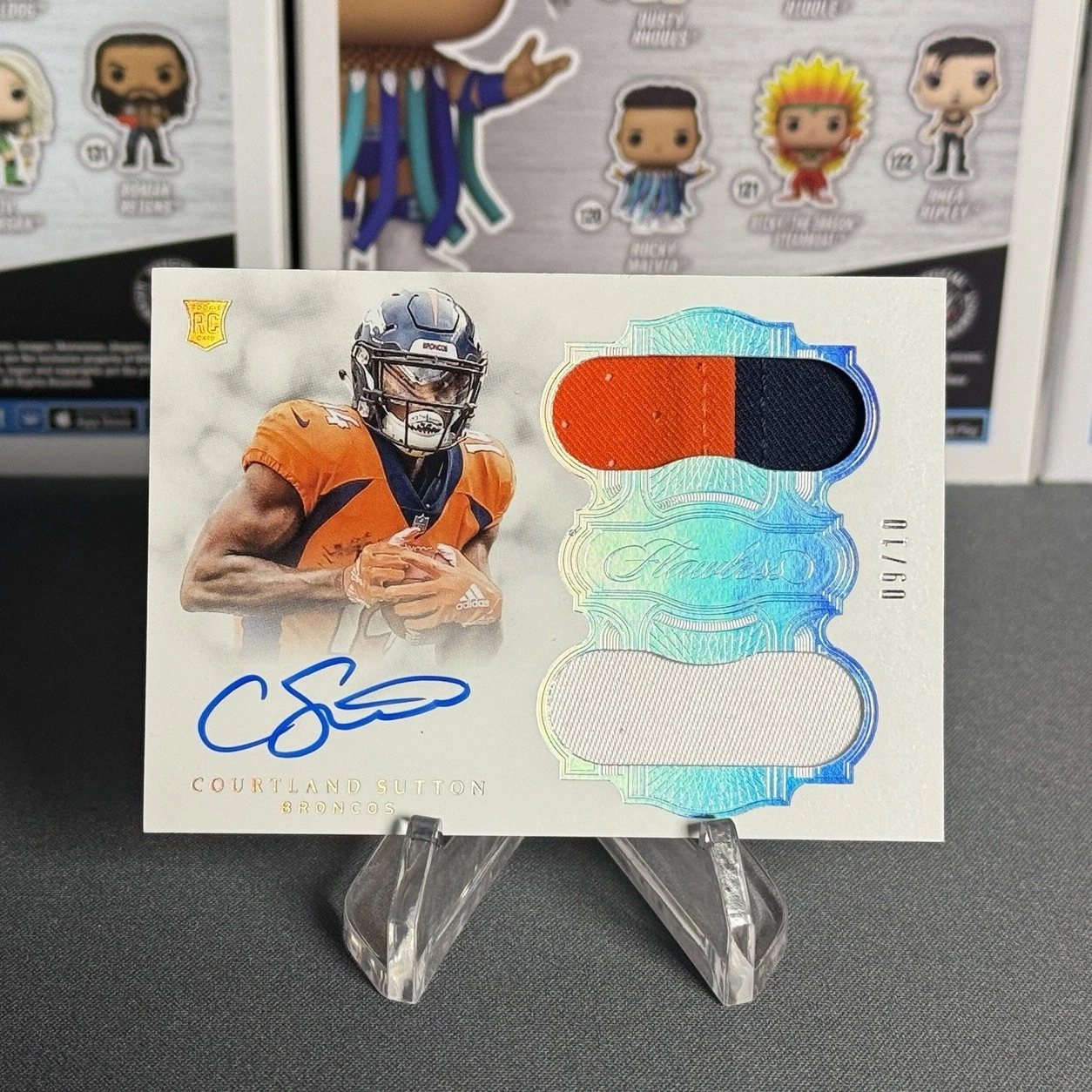 Courtland Sutton Panini Flawless Rookie Dual Patch Autographs #CS Silver
