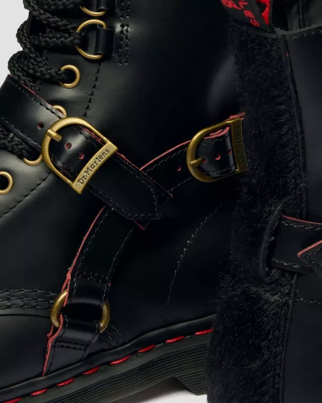 Dr. Martens 1460 Year Of The Horse Leather Boots in Black and Red