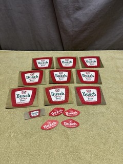 VINTAGE LOT OF 14 BUSCH BEER LABELS