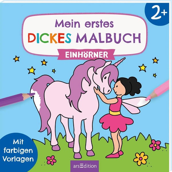 Mein Erstes Dickes Malbuch Ab 2 - EinhöRner | Mit Farbigen Vorlagen | Buch-image