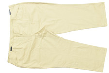 Lands' End Women Chino Pants Khaki 32W Cotton Blend Flat Front Cotton Blend