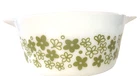 Vintage PYREX Spring Blossom Crazy Daisy White Casserole 474-B No Lid 1970's