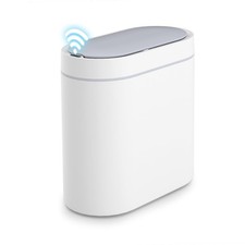 Bathroom Trash Can with Lid 2 Gallon Slim Motion Sensor Garbage Can Narrow Au...