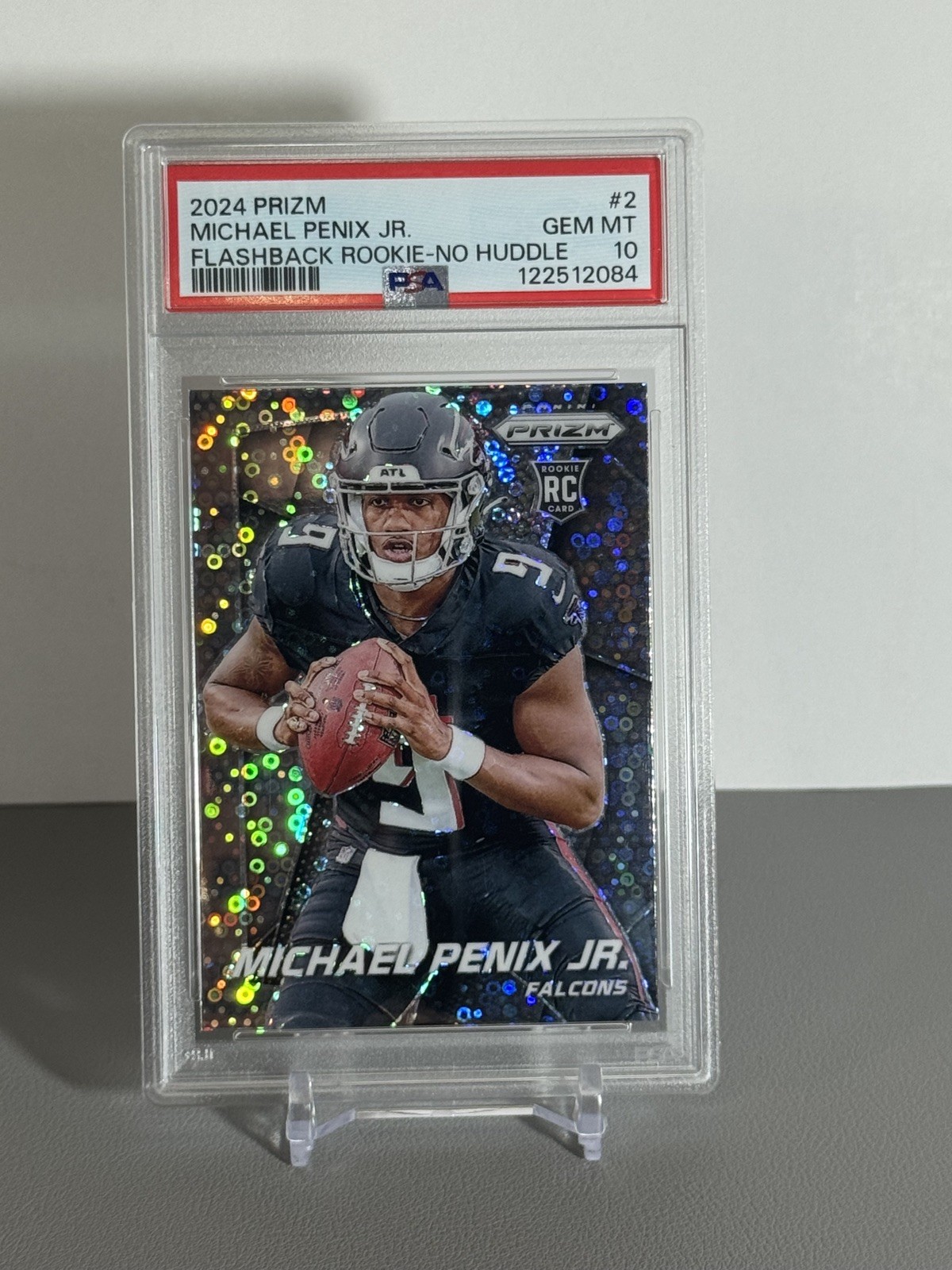 2024 Panini Prizm Flashback Rookie Michael Penix Jr. #2 No Huddle Prizm PSA 10