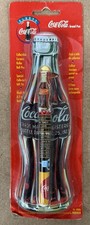 NOS Vintage 1996 COCA COLA 7" Bottle Shaped Tin Gift Set with Pen