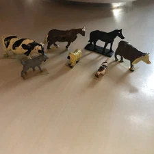 Vintage Toy Farm Animals Lot of 7 Model Train Layout Hand Painted