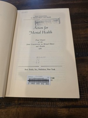 Action for Mental Health 1961  Joint Commission Mental Illness & Health