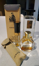 Lot of 3 Vintage LANVIN ARPEGE bottles, some perfume boxes and pouch