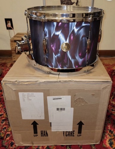 Gretsch 9x13 Tom Drum W Mount Custom Heritage Lugs Black Satin Flame Nitron Wrap