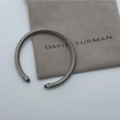 David Cable Classic Armband Amethyst Diamanten Sterlingsilber 5 mm