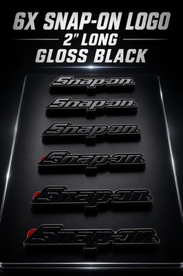 6PK SNAP ON TOOL BOX LOGO EMBLEM Gloss Black   Plastic Badge Decal 2'' MICRO NEW