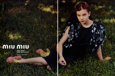 2011 Miu Miu Bruce Weber Hailee Steinfeld fashion 4-page MAGAZINE