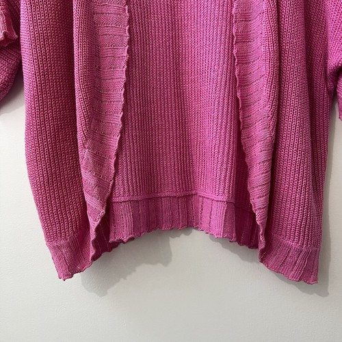Lauren Ralph Lauren NWT Linen Cotton Blend Pink Open Front Knit Cardigan OS - Picture 6 of 8
